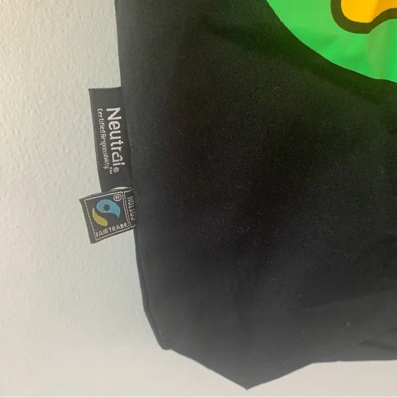 NEW Lush Black Tote Bag Logo Green Yellow Organic Cotton Eco Friendly Reusable - Picture 4 of 6